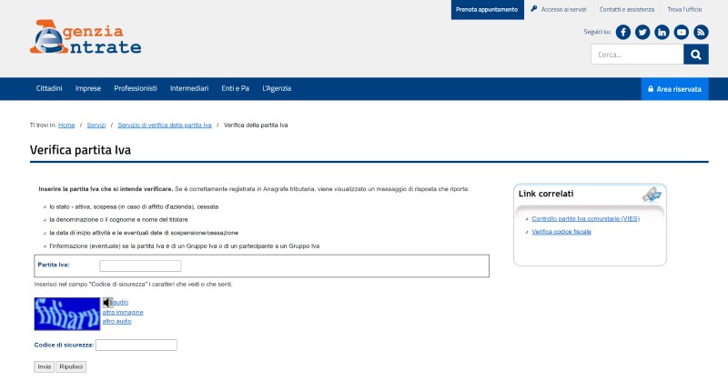 controllo partita iva agenzia entrate