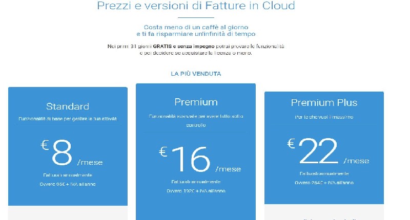 Costo Fatture in Cloud