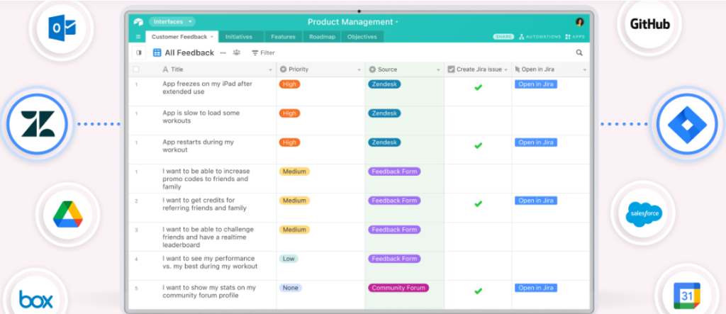 Airtable applicazioni