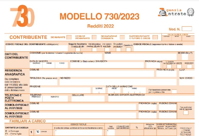 Modello 730 precompilato 2023 Agenzia Entrate