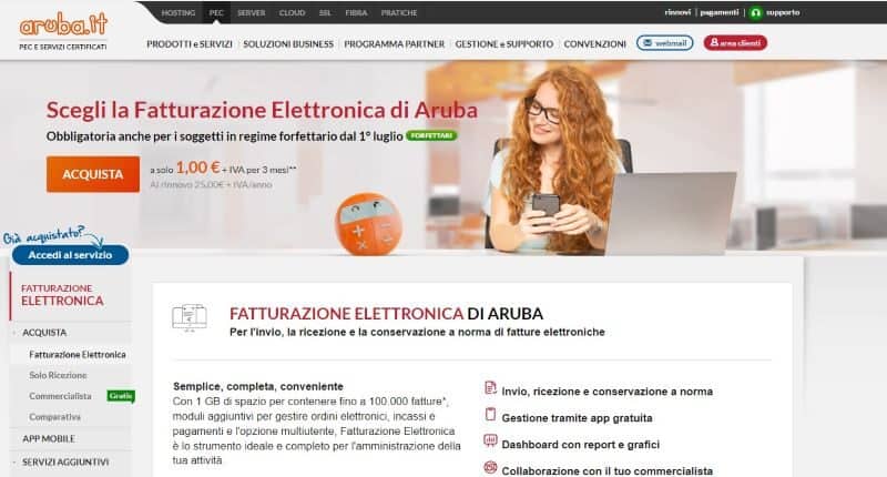 Software di fatturazione elettronica Aruba