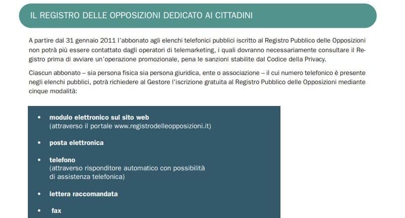 Come iscriversi al Registro Pubblico delle Opposizioni