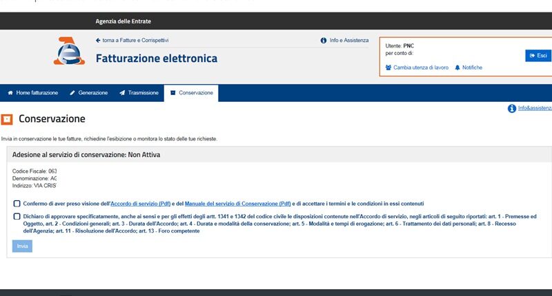Conservazione fatture Agenzia delle Entrate