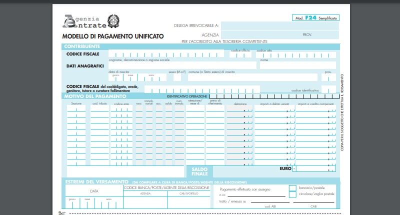 Modello F24 IMU