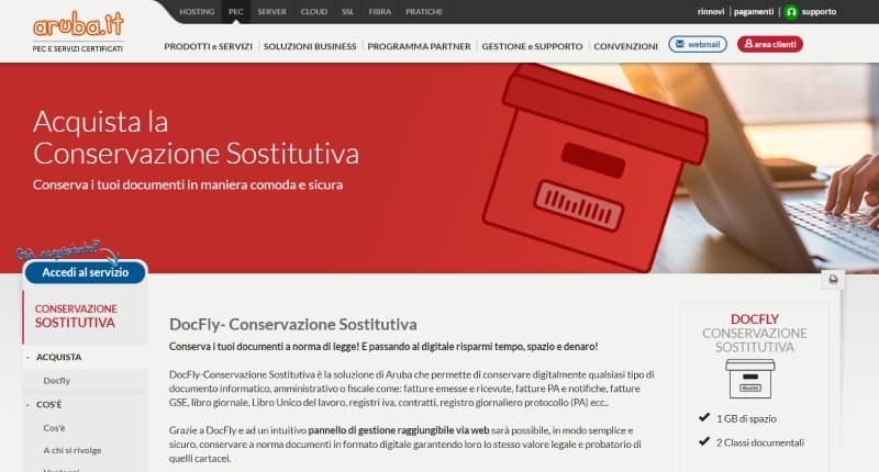 Conservazione fatture elettroniche Aruba