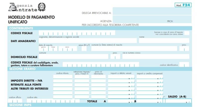 Codice tributo 6781, Mod.F24