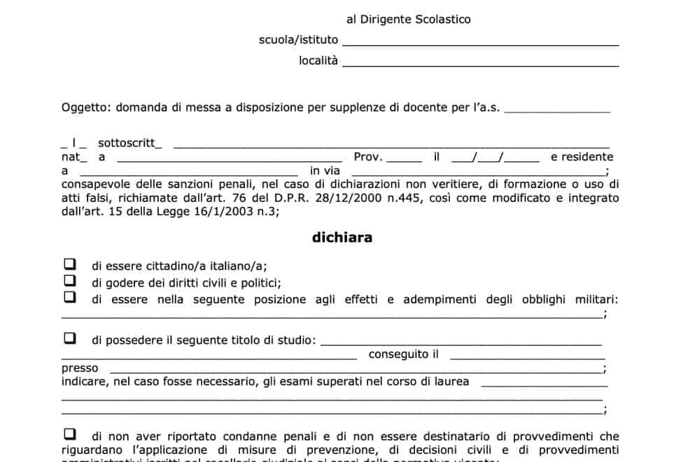 Modello MAD 2025 da scaricare pdf gratis Partitaiva.it