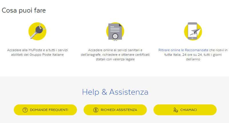 Cosa puoi fare SPID Poste Italiane