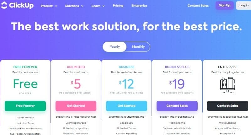 Prezzi ClickUp