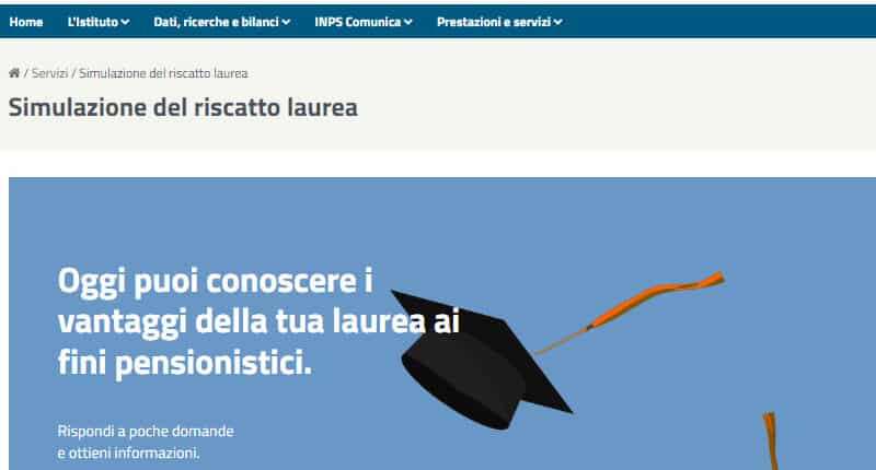 Simulazione riscatto di laurea