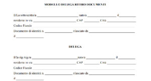 Modello delega ritiro documenti