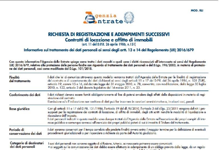 Modello RLI 2022