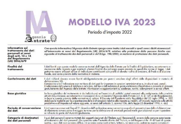 Modello IVA 2023