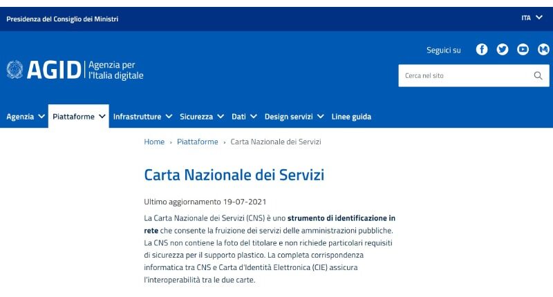 Carta Nazionale dei Servizi