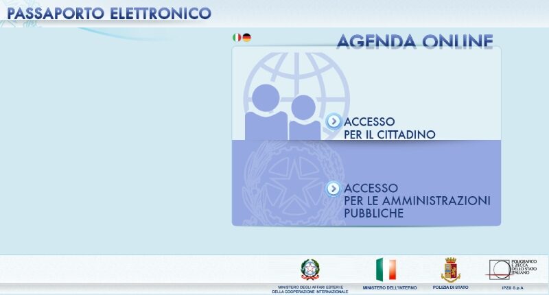 Richiesta passaporto elettronico