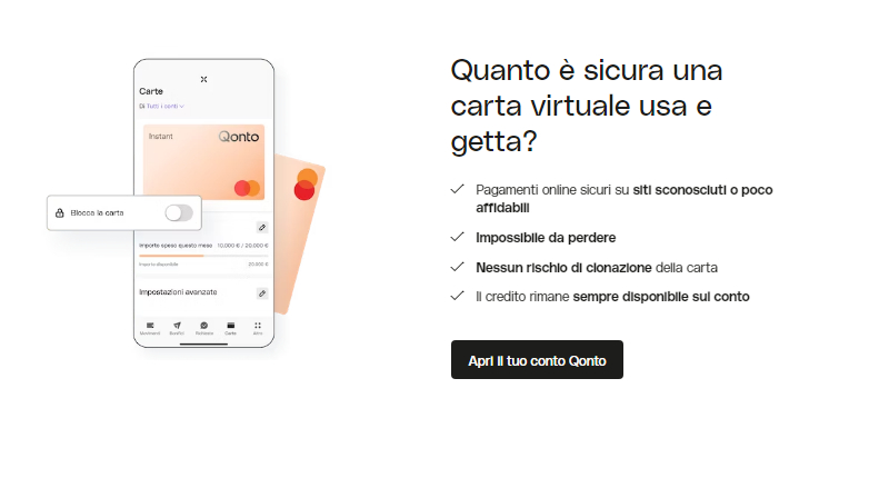 carta virtuale usa e getta Qonto