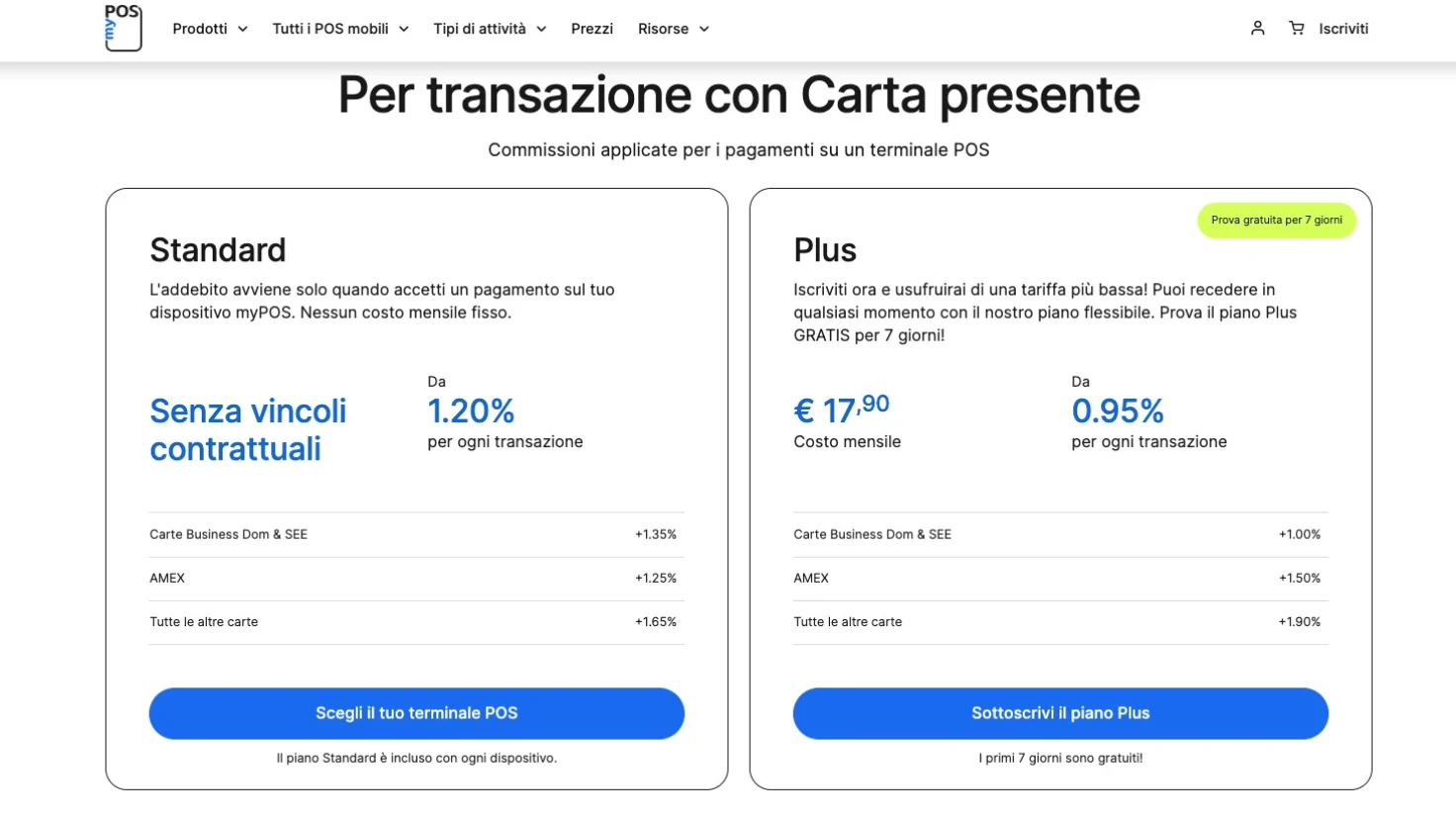 Commissioni MyPos 2026