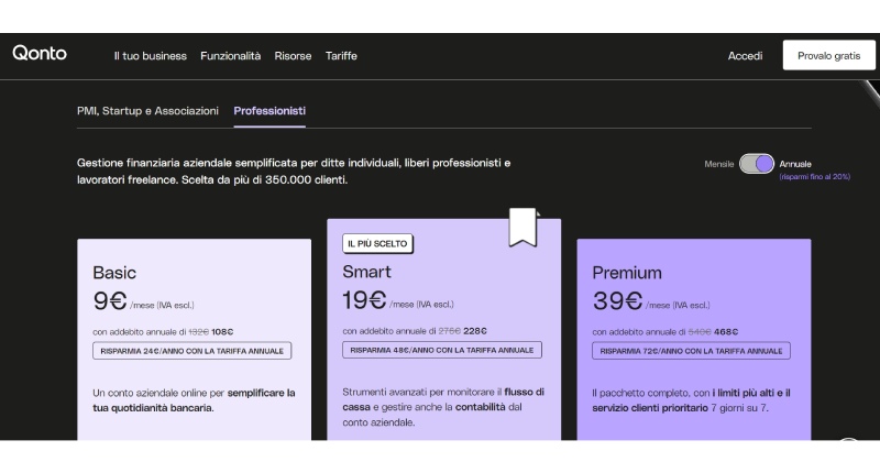 Conto professionisti Qonto