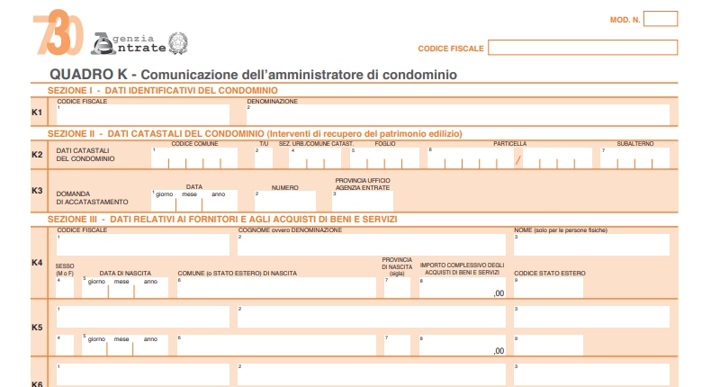 Modello 730 Quadro K