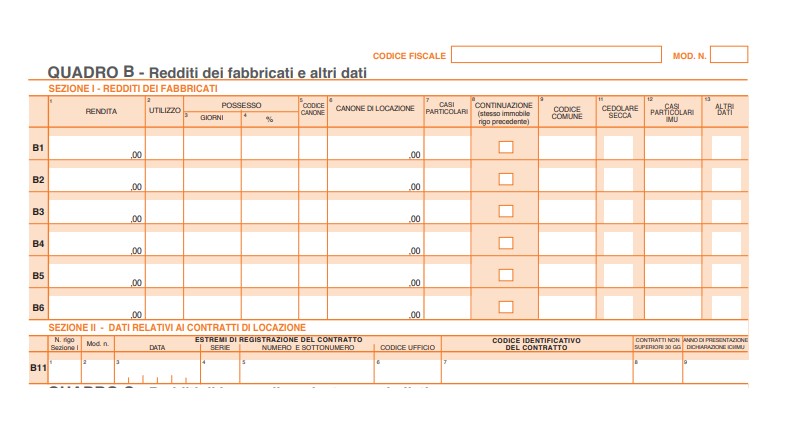 Quadro B Modello 730