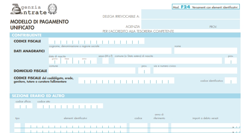 modello f24 versamenti imposta di registro