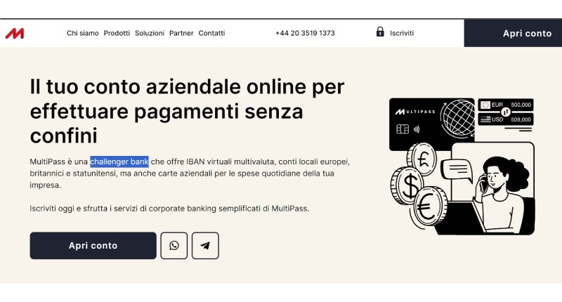 multipass conto aziendale online