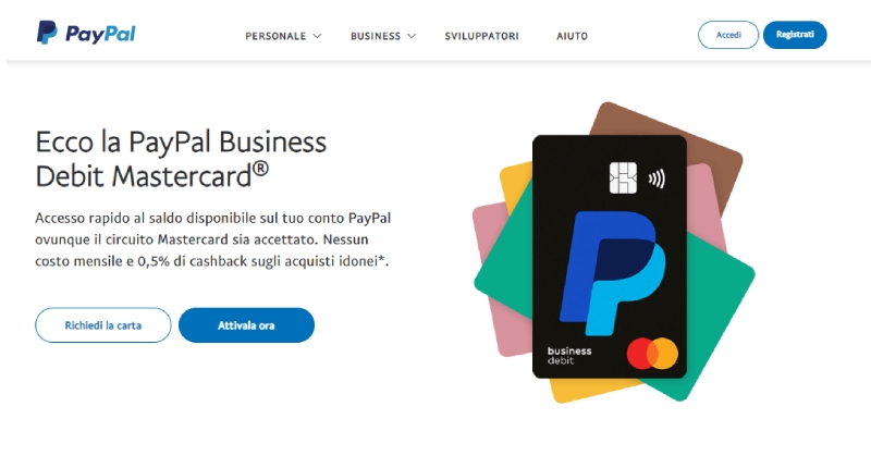 carta di debito paypal business