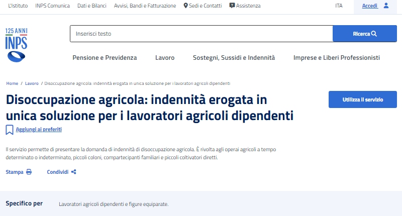 disoccupazione agricola 2023 inps