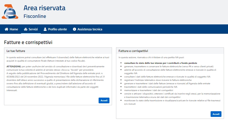 fatture e corrispettivi