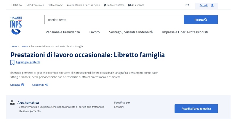 libretto famiglia inps