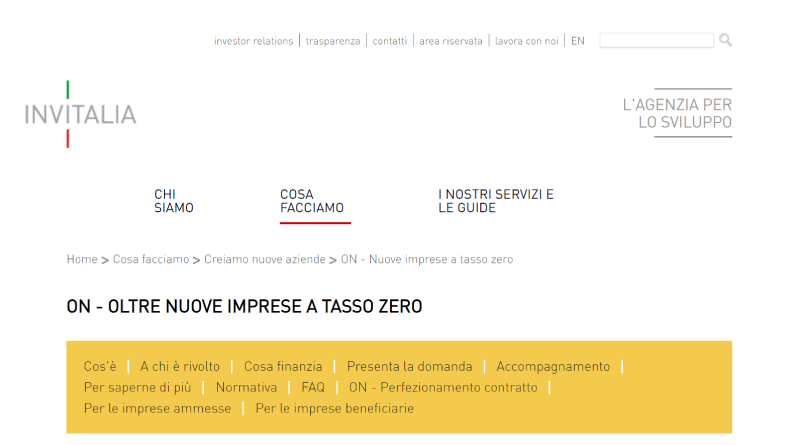 oltre nuove imprese tasso zero invitalia