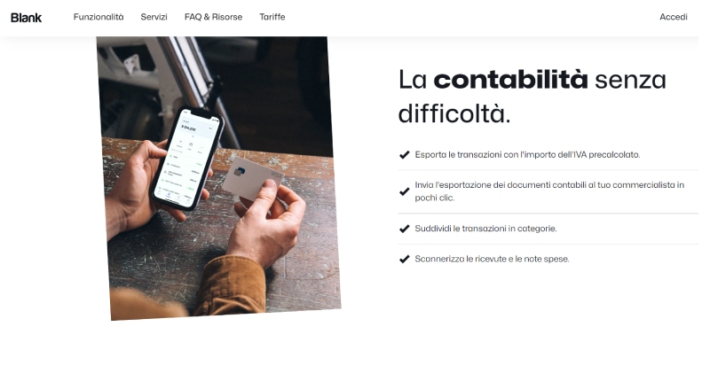 Gestione contabile Conto Blank