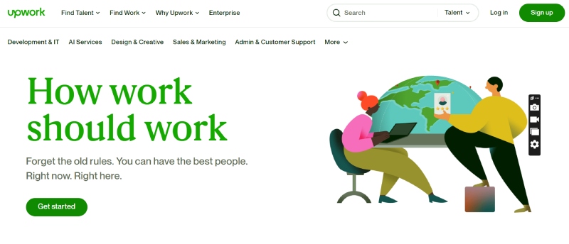 upwork home page