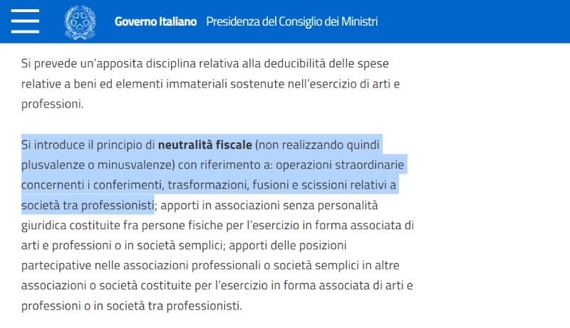 decreto coesione studi professionali governo