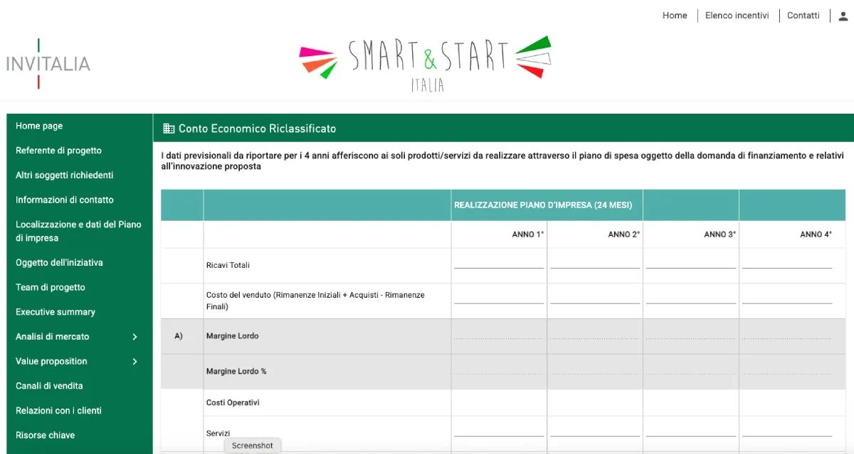 conto economico smart e start