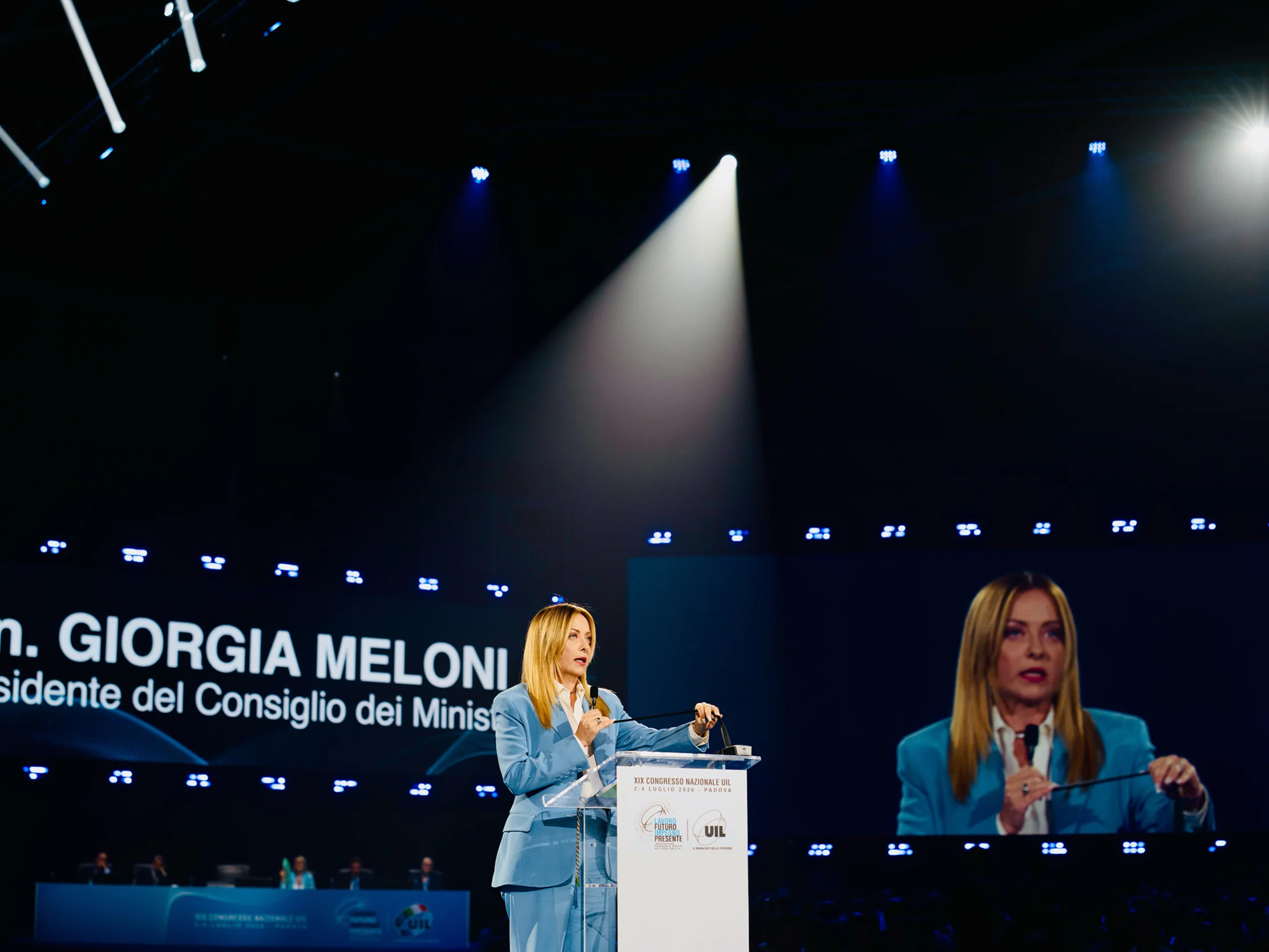 Giorgia Meloni, nel corso del suo intervento al XIX Congresso della UIL, anticipa le misure della manovra 2027